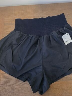 FP Movement by Free People Black High-Rise Ribbed Waist Athletic Skorts